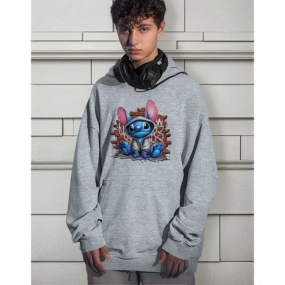 Blusa Moletom Liloalien Desenho Fluxo Geek Capuz 2302