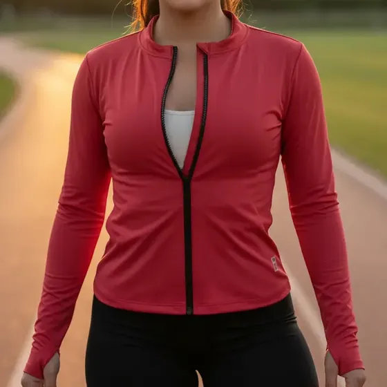 Casaco Fit Blusa Treino Proteção Solar Uv Corrida Ziper Slim