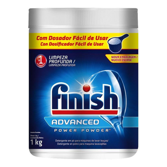 2X Advanced Detergente Em Pó Para Lava Louças 1kg, Finish 2X Advanced Detergente Em Pó Para Lava Louças 1kg, Finish