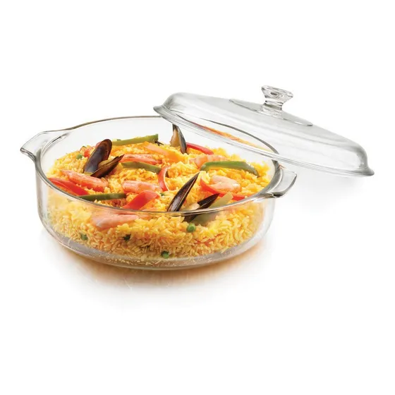 Cacerola Vidrio 3 Lts Tapa Fuente Horno Microondas Pyr-o-rey