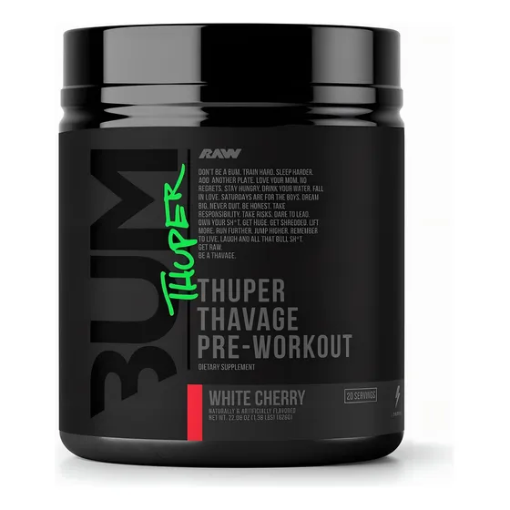 Suplemento En Polvo Raw Nutrition Raw Cbum Thuper Thavage Pre Entrenamiento Sabor White Cherry En Bote