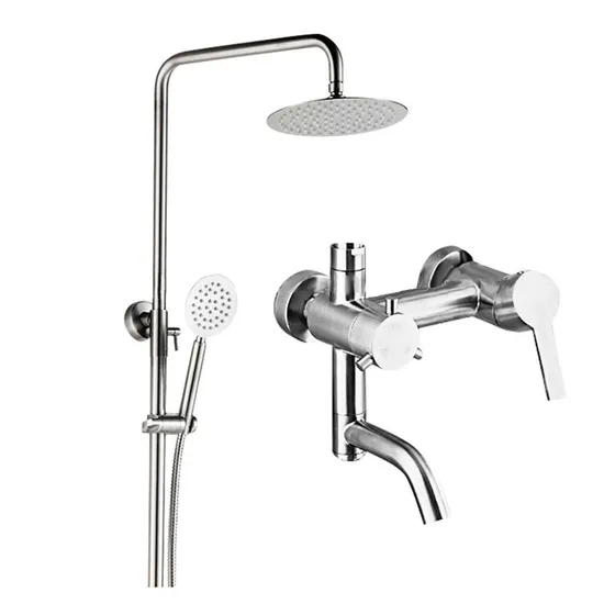 Barral De Ducha Con Moncomando Milano Inox