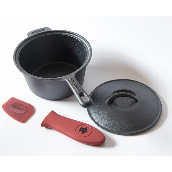 Kanka - Olla Salsera Multiuso Hierrro Fundido Con Accesorios Color Negro
