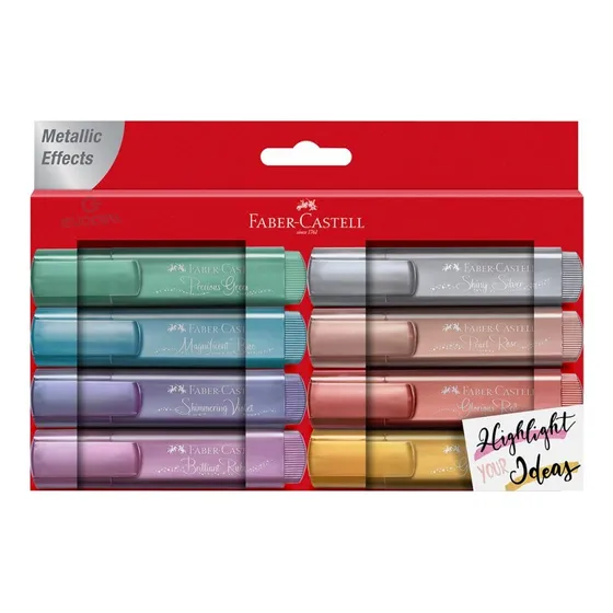 Resaltador Metálico Faber Castell X8 Colores