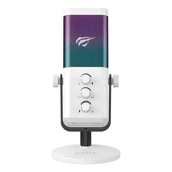 Microfone Havit GK65 Condensador USB com RGB para Streaming