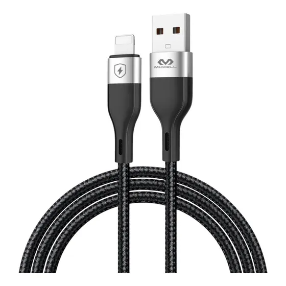Miccell Cable Reforzado Usb A Tipo Ligthning, 1.2 Metros 3a