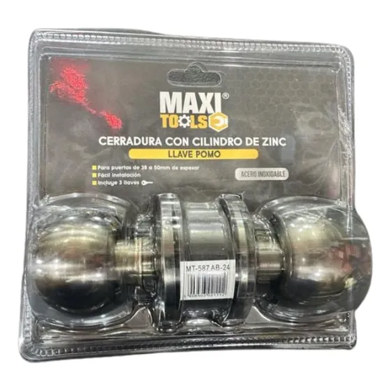 Cerradura De Pomo Para Puertas. Maxi Tools.mt-587ab-24
