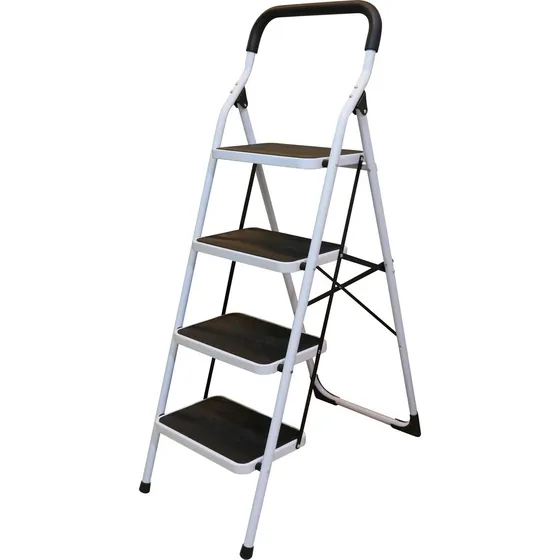 Escalera Tubular Plegable Taburete Acero 4 Escalones Surtek