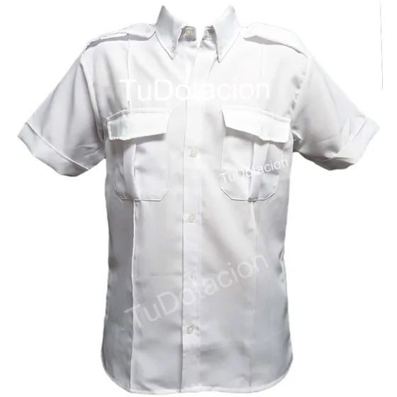 Camisa Blanca Manga Corta Piloto Vigilante Seguridad Colegio