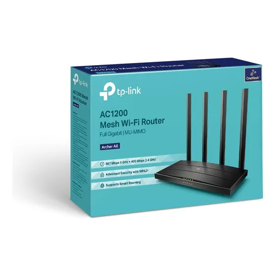 Router Tp-link Archer A6 Gigabit Ac1200 Dual-band Mesh