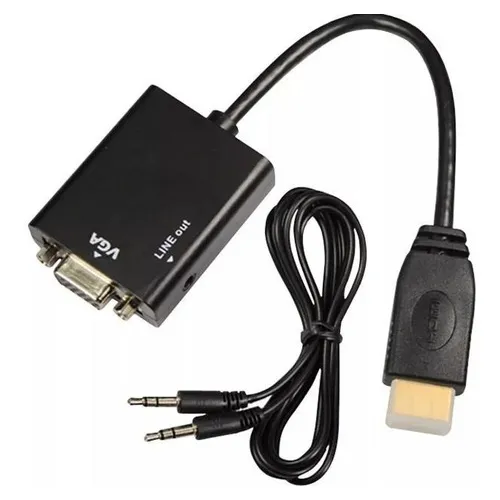 Cabo Conversor Hdmi Para Vga Saída P2 Áudio Pc