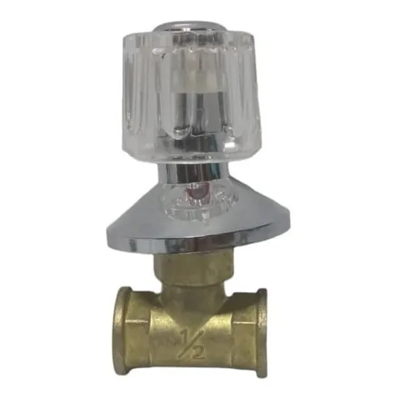 Llave Ducha 1/2 Base Bronce Pomo Acrílico Gs