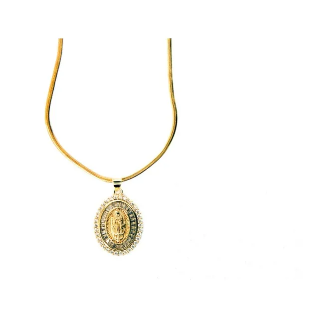 Medalla De La Virgen De Guadalupe Con Circones Más Cadena