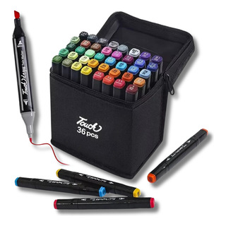Kit Canetinhas 36 Cores Permanente Duas Pontas Touch Marker Kit Canetinhas 36 Cores Permanente Duas Pontas Touch Marker