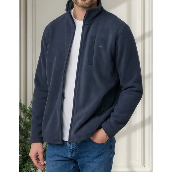 Campera Polar C Bolsillos Cierre Interno Y Exteriores Moreno