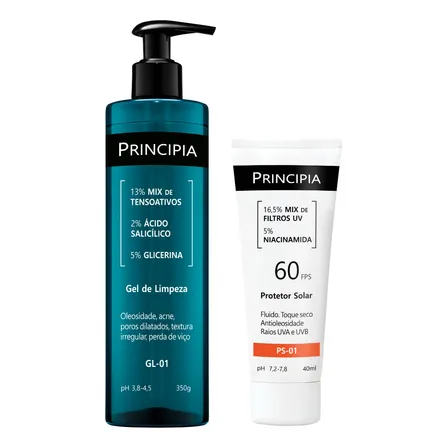 Principia Kit Gel De Limpeza GL-01 + Protetor Solar Facial PS-01 FPS 60 Principia Kit Gel De Limpeza GL-01 + Protetor Solar Facial PS-01 FPS 60