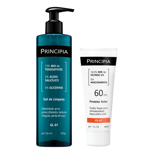 Principia Kit Gel De Limpeza Gl-01 + Protetor Solar Facial Ps-01 Fps 60 Principia Kit Gel De Limpeza Gl-01 + Protetor Solar Facial Ps-01 Fps 60
