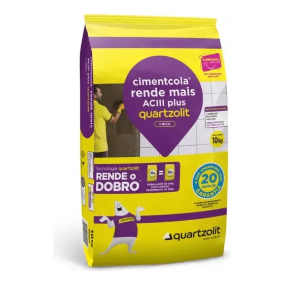 Cimentcola Rende Mais Ac-3 Plus Cinza Saco 10kg - Quartzolit