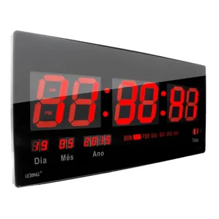 RelĂłgio De Parede Grande Led Digital Academia Hospital 46 Cm Estrutura Preto Fundo Preto RelĂłgio De Parede Grande Led Digital Academia Hospital 46 Cm Estrutura Preto Fundo Preto