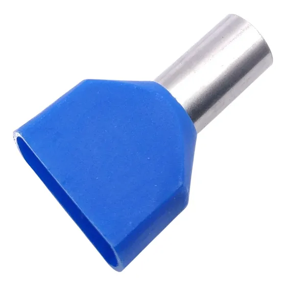 5un Terminal Tubular Ilhós Duplo 16mm² 14mm Azul Te1614