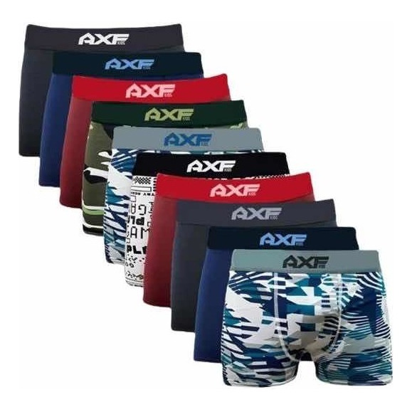 Cuecas Boxer Axf Microfibra Adulto - Kit 10 Unidades Cuecas Boxer Axf Microfibra Adulto - Kit 10 Unidades