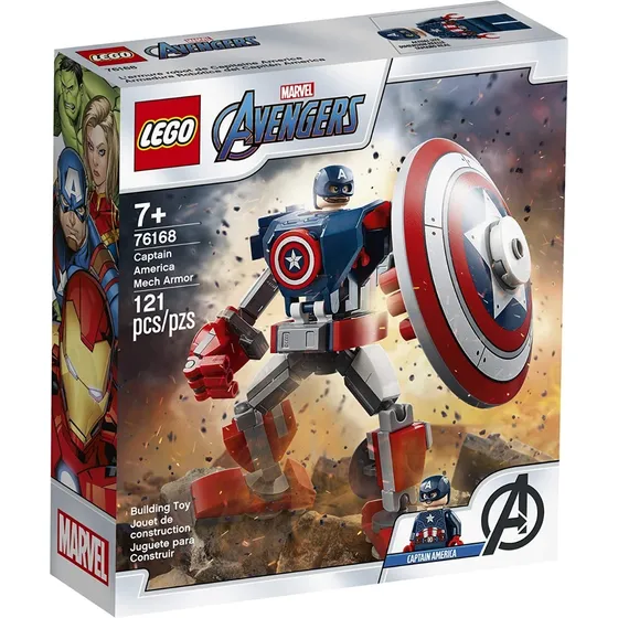 Juguete Lego Mecha Armor de Capitán América Marvel, número de piezas: 121