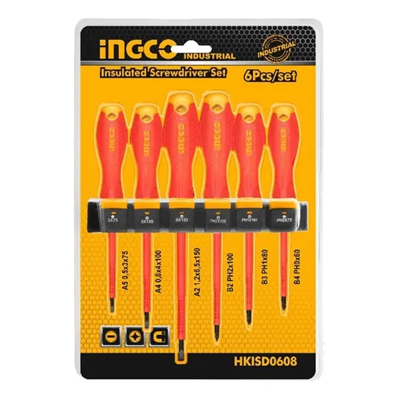 Set Destornilladores Electricos Aislado 6pcs Ingco Hkisd0608