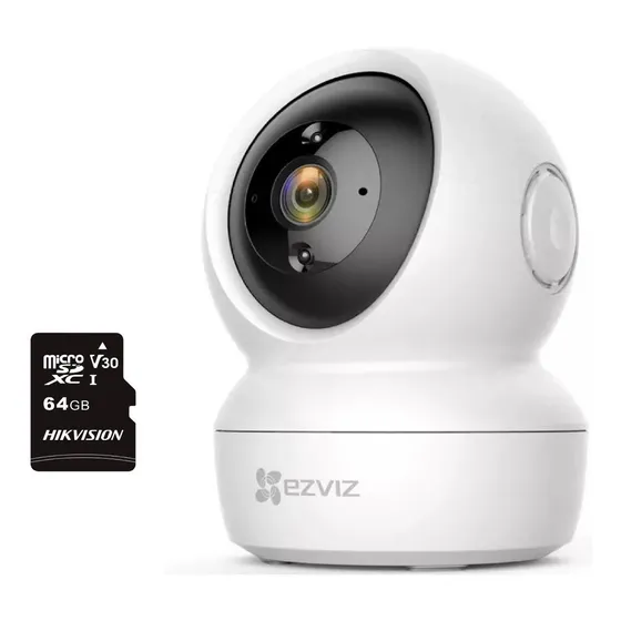 Cámara Seguridad Hik Ezviz 360 Wifi Robotica + Micro Sd 64gb Color Blanco