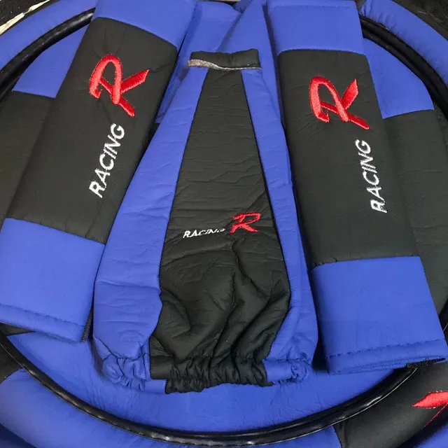 Fundas Cubre Asientos Auto Cuerina Calidad .x12 Pzs Azul A5