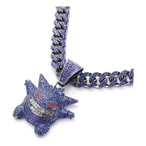 Cadena Gengar Pokemon Cubana Full Ice Diamantes