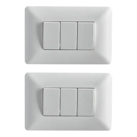 Pack 2 Interruptor Blanco Triple (9/32) 10a 250v  / Stanford