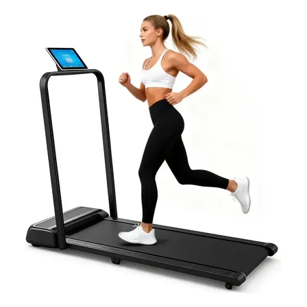 Esteira Caminhada Dobrável Compacta 110kg Controle Led 8km/h Preto 220v