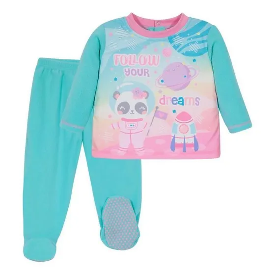 Pijama Bebé Niña Conjunto Polar Sustentable Turquesa H2o Wea