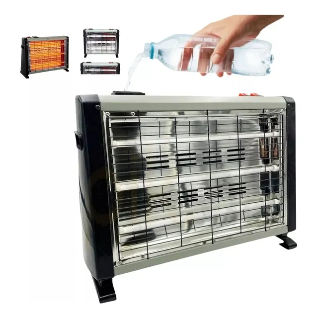 Estufa Electrica Ideal Baño 3 Tubos De Cuarzo Y Ventilador