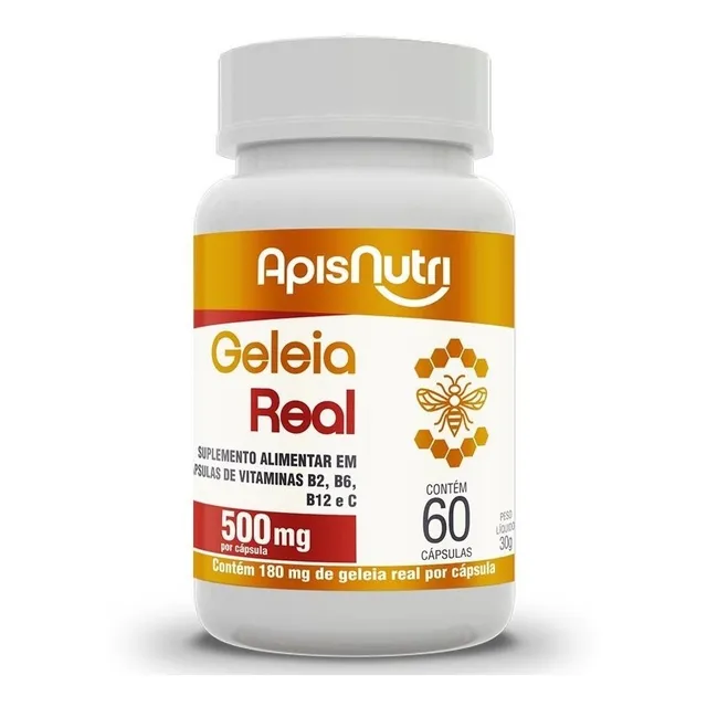 Geleia Real 500mg 60 Cápsulas Apisnutri
