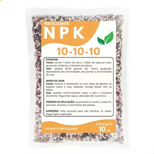 10kg Adubo Fertilizante Npk 10x10x10 Para Todos Os Tipos, Ecogarden Jardinagem