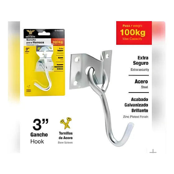 Gancho Para Hamaca Security Sc-hh-100kg, 100kg, 3 Pulgadas,