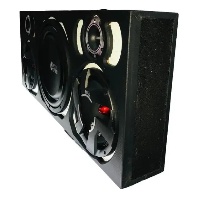 Cajón Plano De Sonido Ms Audio 2 Medios 2 Tweeter Y Bajo
