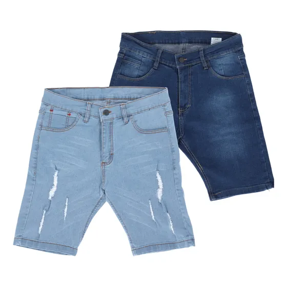 Paquete De 2 Bermudas De Mezclilla Casual Short Para Hombre