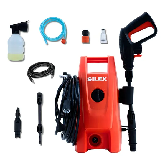 Hidrolavadora 1200w Alta Presión 100 Bar Auto Stop Con Acces Color Rojo Frecuencia 50 Hz