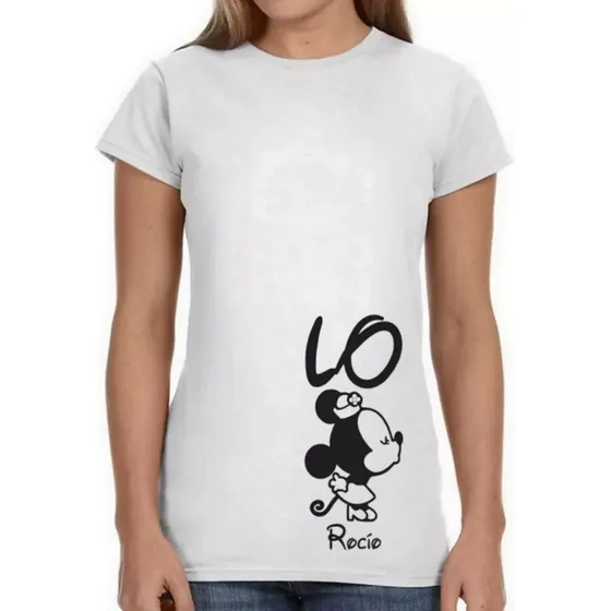 Remera Amor Novios Mickey Personaliza Nombres Infantil