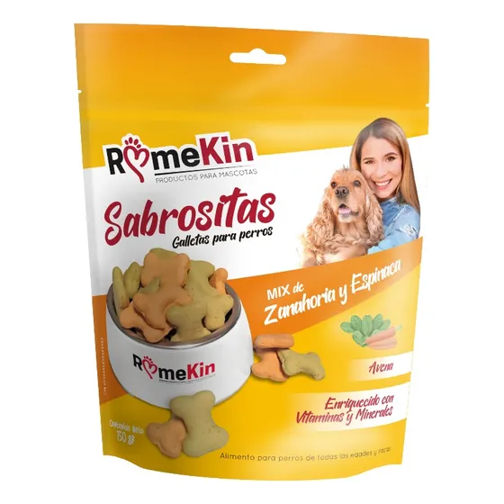 Rome Kin Sabrositas Zanahoria Espinaca 150gr Galletas Perros