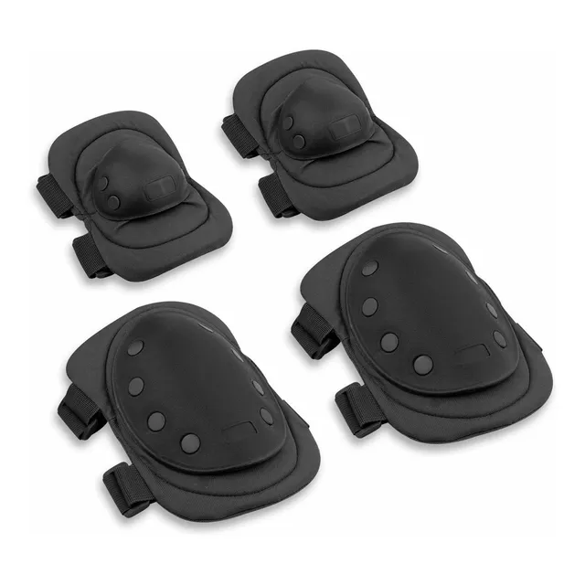 Rodilleras Y Coderas Tácticas Deportivas Militares Airsoft Gotcha Paintball Color Black