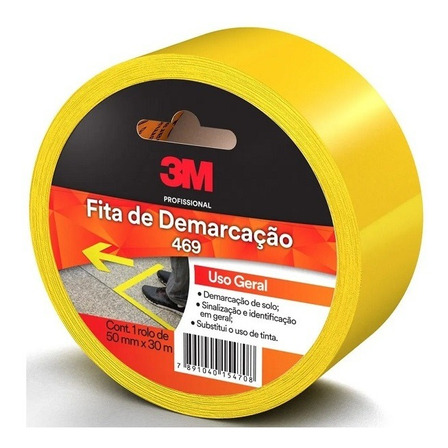 Fita Para Demarcaçao De Solo Amarela 50mm X 30m Scotch 3m Cor Amarelo Fita Para Demarcaçao De Solo Amarela 50mm X 30m Scotch 3m Cor Amarelo