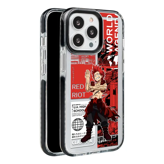 Funda Para iPhone Red Riot Kirishima Clase 1-a Héroe Resistente My Hero Academia Anime