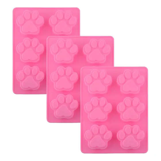Molde Silicón Mini Hueso 3d Mascota Huella Chocolate Glob
