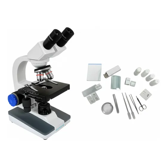 Microscópio Monocular 960x Led Acromatico + Kit De Estudos