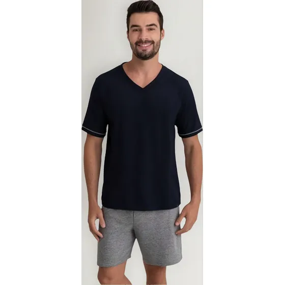 Pijama Masculino Lupo Curto Verão Malha Algodão