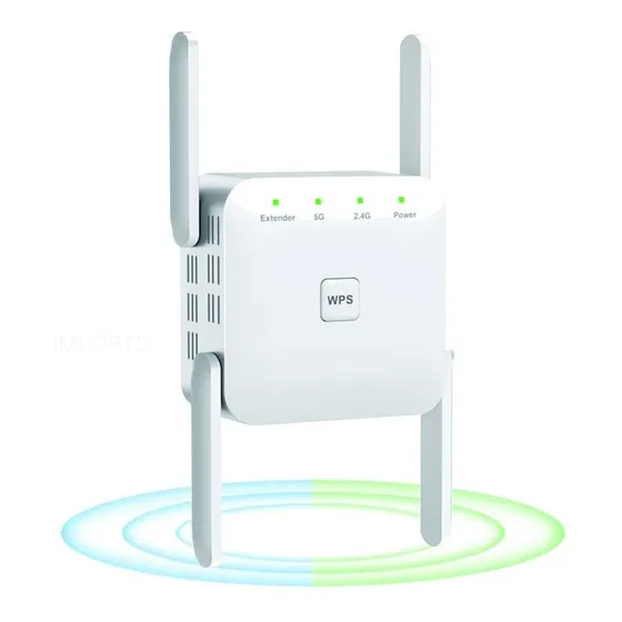 Repetidor Sem Fio Wi-fi 2.4g / 5ghz Longo Alcance 1200mbps