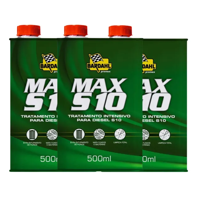 Kit 3 Aditivos Combustível Diesel S10 Bardahl Max S10 500ml